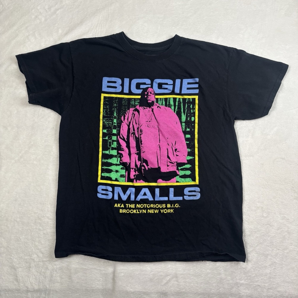Notorious BIG Biggie Smalls Black Short Sleeve Graphic‎ Shirt Women's Large